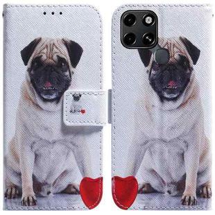 For Infinix Smart 6 Coloured Drawing Leather Phone Case(Pug)