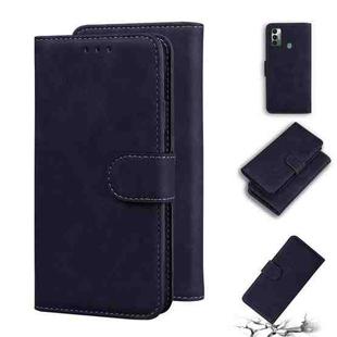 For Tecno Spark 7 Skin Feel Pure Color Flip Leather Phone Case(Black)