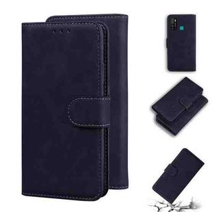 For Tecno Camon 15 Skin Feel Pure Color Flip Leather Phone Case(Black)
