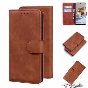 For Blackview A80 Skin Feel Pure Color Flip Leather Phone Case(Brown)