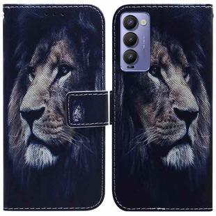 For Tecno Camon 18 / 18P Coloured Drawing Leather Phone Case(Lion)