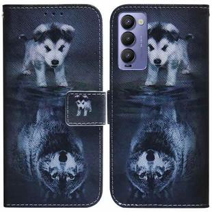 For Tecno Camon 18 / 18P Coloured Drawing Leather Phone Case(Wolf and Dog)