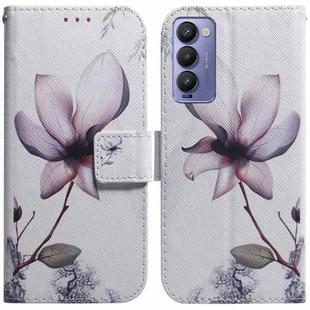 For Tecno Camon 18 / 18P Coloured Drawing Leather Phone Case(Magnolia Flower)