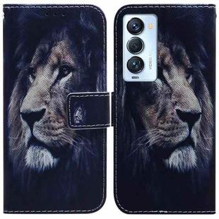 For Tecno Camon 18 Premier Coloured Drawing Leather Phone Case(Lion)