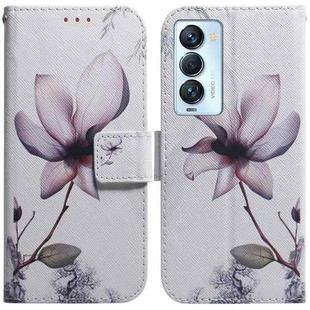 For Tecno Camon 18 Premier Coloured Drawing Leather Phone Case(Magnolia Flower)