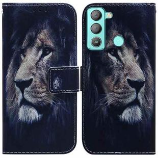 For Tecno Pop 5 LTE BD4 Coloured Drawing Leather Phone Case(Lion)