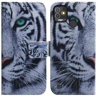 For Tecno Pop 5P Coloured Drawing Leather Phone Case(Tiger)