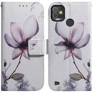 For Tecno Pop 5P Coloured Drawing Leather Phone Case(Magnolia Flower)