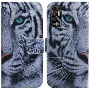 For Tecno Pova 2 Coloured Drawing Leather Phone Case(Tiger)