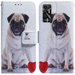 For Tecno Pova 2 Coloured Drawing Leather Phone Case(Pug)