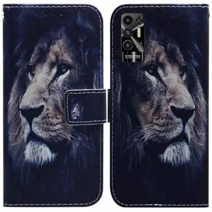 For Tecno Pova 2 Coloured Drawing Leather Phone Case(Lion)