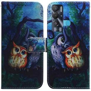 For Tecno Pova Neo LE6 Coloured Drawing Leather Phone Case(Oil Painting Owl)