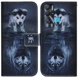 For Tecno Pova Neo LE6 Coloured Drawing Leather Phone Case(Wolf and Dog)
