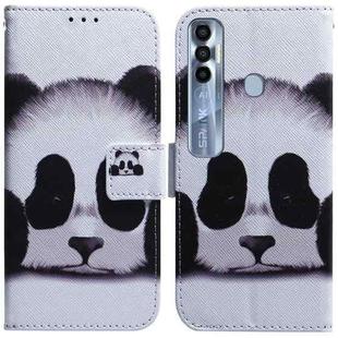 For Tecno Spark 7 Pro Coloured Drawing Leather Phone Case(Panda)