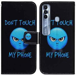 For Tecno Spark 7 Pro Coloured Drawing Leather Phone Case(Anger)