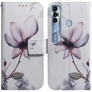 For Tecno Spark 7 Pro Coloured Drawing Leather Phone Case(Magnolia Flower)