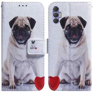 For Tecno Spark 8P Coloured Drawing Leather Phone Case(Pug)