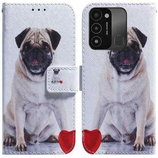 For Tecno Spark Go 2022 / Spark 8C Coloured Drawing Leather Phone Case(Pug)