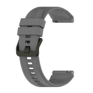 For Honor Watch GS 3 22mm Protruding Head Striped Silicone Watch Band(Dark Grey)