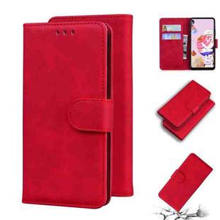 For LG K41S / K51S Skin Feel Pure Color Flip Leather Phone Case(Red)