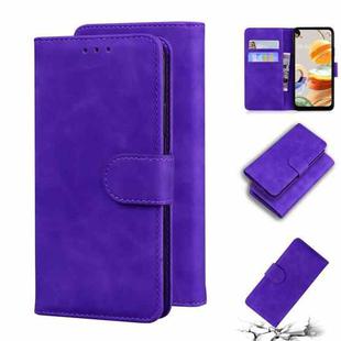 For LG K61 Skin Feel Pure Color Flip Leather Phone Case(Purple)