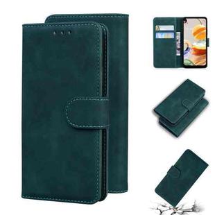 For LG K61 Skin Feel Pure Color Flip Leather Phone Case(Green)