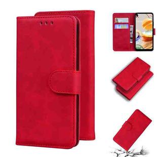 For LG K61 Skin Feel Pure Color Flip Leather Phone Case(Red)