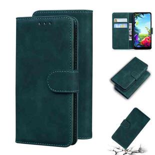 For LG K40S Skin Feel Pure Color Flip Leather Phone Case(Green)