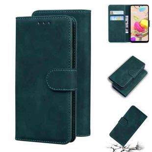 For LG K42 Skin Feel Pure Color Flip Leather Phone Case(Green)