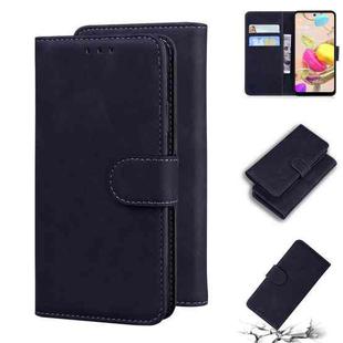For LG K42 Skin Feel Pure Color Flip Leather Phone Case(Black)