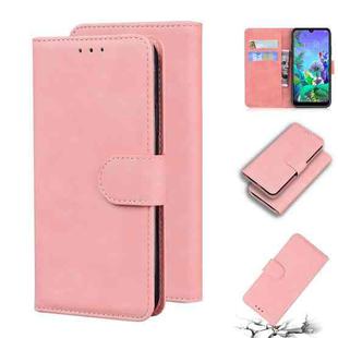 For LG K50 / Q60 Skin Feel Pure Color Flip Leather Phone Case(Pink)