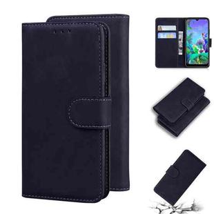 For LG K50 / Q60 Skin Feel Pure Color Flip Leather Phone Case(Black)