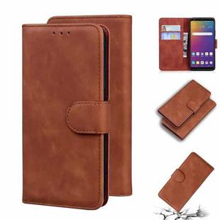 For LG Stylo 5 Skin Feel Pure Color Flip Leather Phone Case(Brown)