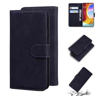 For LG Velvet / G9 Skin Feel Pure Color Flip Leather Phone Case(Black)
