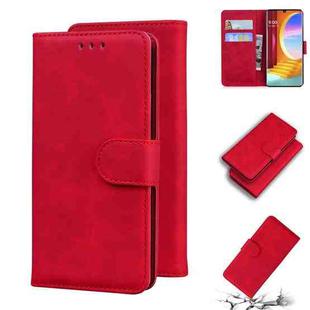 For LG Velvet / G9 Skin Feel Pure Color Flip Leather Phone Case(Red)