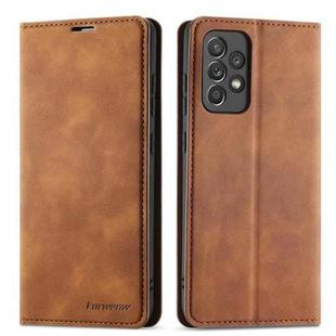 For Samsung Galaxy A53 5G Forwenw Dream Series Oil Edge Strong Magnetism Leather Phone Case(Brown)