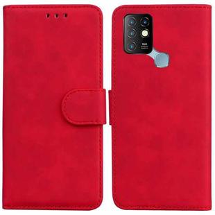 For Infinix Hot 10 X682 Skin Feel Pure Color Flip Leather Phone Case(Red)