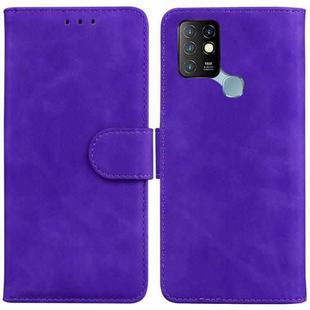 For Infinix Hot 10 X682 Skin Feel Pure Color Flip Leather Phone Case(Purple)