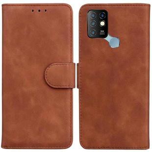 For Infinix Hot 10 X682 Skin Feel Pure Color Flip Leather Phone Case(Brown)