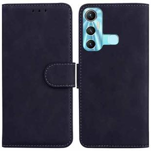 For Infinix Hot 11 X662 Skin Feel Pure Color Flip Leather Phone Case(Black)