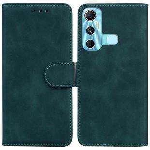 For Infinix Hot 11 X662 Skin Feel Pure Color Flip Leather Phone Case(Green)