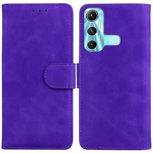 For Infinix Hot 11 X662 Skin Feel Pure Color Flip Leather Phone Case(Purple)
