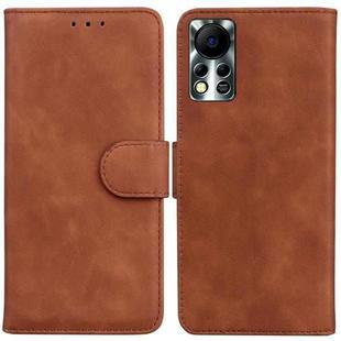 For Infinix Hot 11S NFC X6812B Skin Feel Pure Color Flip Leather Phone Case(Brown)