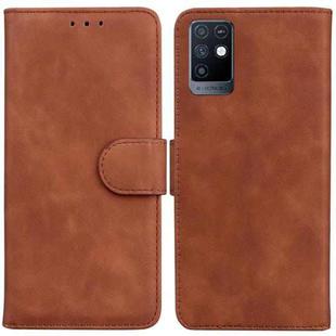 For Infinix Note 10 X693 Skin Feel Pure Color Flip Leather Phone Case(Brown)