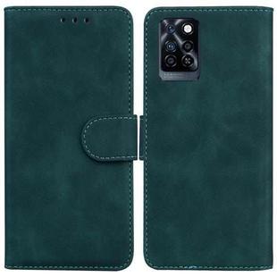 For Infinix Note 10 Pro X695 Skin Feel Pure Color Flip Leather Phone Case(Green)