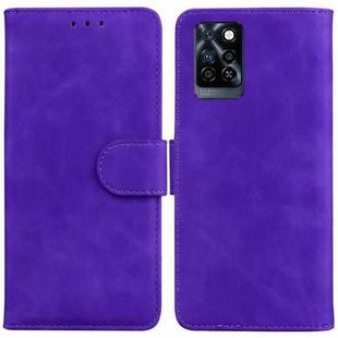 For Infinix Note 10 Pro X695 Skin Feel Pure Color Flip Leather Phone Case(Purple)