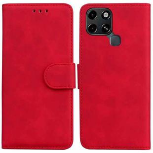 For Infinix Smart 6 Skin Feel Pure Color Flip Leather Phone Case(Red)