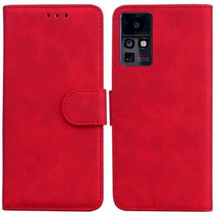 For Infinix Zero X / X Pro Skin Feel Pure Color Flip Leather Phone Case(Red)