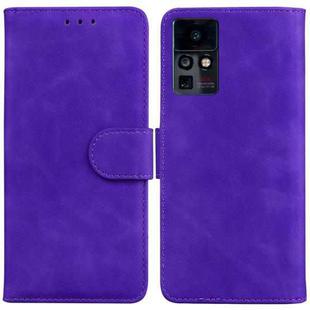 For Infinix Zero X / X Pro Skin Feel Pure Color Flip Leather Phone Case(Purple)