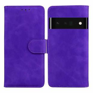 For Google Pixel 6 Pro Skin Feel Pure Color Flip Leather Phone Case(Purple)